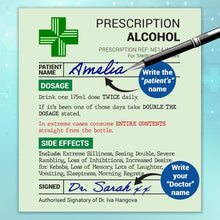 Funny Prescription Wine Label & Gift Bag Premium Quality. Funny Gifts for Women & Men. Teacher Gifts, Prescription Wine Prosecco Gifts for Women. Birthday Gifts, Dad Gifts, Unusual Gifts