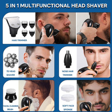 Head Shavers for Bald Men, Bestcool 7D Bald Head Shaver 5-in-1 Electric Shavers Men Wet Dry Mens Head Shaver Cordless Rotary Shaver Grooming Kit with Beard Clippers Nose Trimmer for Men (Gold)