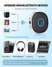 Mohard Car Bluetooth 3.5mm AUX Adapter, Mini Bluetooth 5.3 Vehicle Amplifiers for Stereo/Speaker/Wired Headphones, Bluetooth Car Adapter AUX, Hands-free Calls, Dual Connection, 16H Playtime