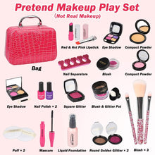 INSPIMYST Pretend Makeup Toy Set - 22 PCS Safe Non-Toxic Fake Make Up Set Cosmetic Beauty Kit Role Play Gift for Little Girls Kids Children Age 3 4 5