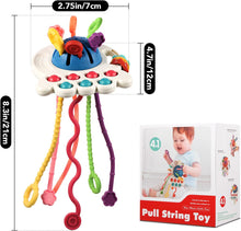 Hooku Montessori Toys for 2 Year Old, Sensory Toys for Babies, Food Grade Silicone Pull String Activity Toy, Fine Motor Skill Toys for Toddlers, Baby Travel Toys, Baby Girl Boy Gifts