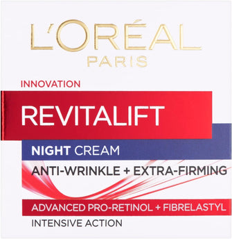 L'Oreal Paris Revitalift Night Cream, Face Moisturiser With Pro Retinol, Anti Wrinkle and Firming, Ivory, 50 ml (Pack of 1)