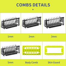 Guide Comb Attachments for Philips One Blade & OneBlade Pro QP2724 QP2520 QP2530 QP2620 QP2630 QP6510 QP6520 Body Skin Face Hair Clippers Beard Trimmer Replacemen Kit Guards (6pcs)