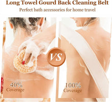 Back Scrubber Exfoliating Loofah Back Washers for Shower Bath Sponge Body Scrubber Backwash Belt Back Exfoliator Strap Scrubbing Dry Clean Skin Double Side Pad Men Women Bathroom Accessories 63 Cm