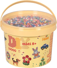 Hama DIY Midi Beads Bucket  Approx. 10.000 Fuse Beads  Mosaic Decoration Arts & Craft for Creative Children Ages 5+  Colour Mix 00