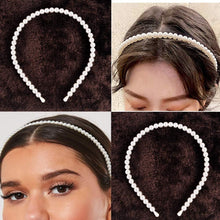 5 Pcs Pearl Headbands Pearl White Hair Hoops Fashion Headbands Wedding Hair Accessories for Women Girls Parties