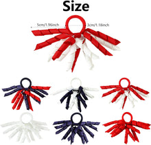 12Pack Curly School Bobbles for Girls,Spiral Streamer Hair Ties Ribbon Hair Bands for Girls School Ponytail Holder Bobbles Red White Blue British Flag Hair Bands