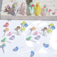 Lollipop Nail Art Decorations- 100PCS 3D Resin Candy Lollipop Nail Charms Rhinestones Ornaments for DIY Nail Accessories, Slime, Crafts(Random Color)