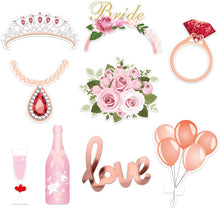 Konsait 23Pcs Hen Party Photo Booth Props Team Bride Selfie Props Rose Gold Wedding Bridal Shower Hen Night Do Party Game Accessories