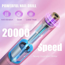 Guiseapue Electric Nail Files, Gifts for Women Mum, Nail Drill Set for Acrylic Gel Nails, Portable Manicure Pedicure Kit with Sanding Bands and Nail Drill Bits