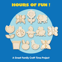 JOYIN 12 Wooden Magnet Creativity Arts & Crafts Painting Kit for Kids, Decorate Your Own Painting Gift for Boys Girls Age 3-12 Year Old,Birthday Parties and Family Crafts, Presents