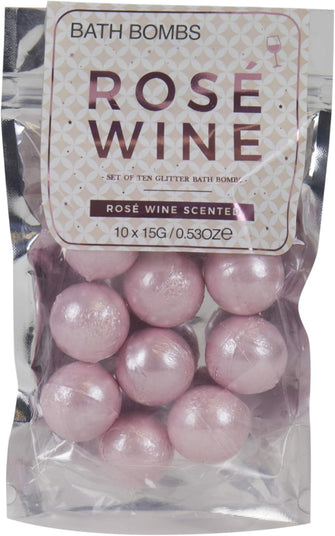 Gift Republic Ros Wine Bath Bombs, Pink, 10-Count