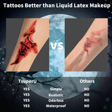 Halloween Tattoos Scars Vampire Costumes Accessories Zombie Make Up Temporary Tattoos Halloween Face Stickers Fake Scars and Wounds Makeup, Halloween Costumes for Women Scar Tattoos Party Cosplay