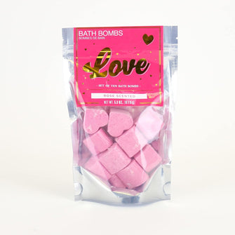 Love Heart Bath Bomb Rose Scented  Gift Republic