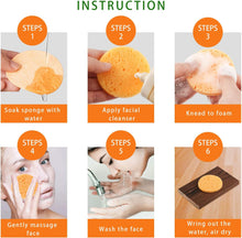 50-Count Compressed Facial Sponges, GAINWELL Cellulose Facial Sponges, 100% Natural Cosmetic Spa Sponges for Facial Cleansing, Exfoliating Mask, Makeup Removal