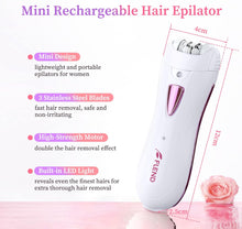 Facial Epilators for Women, Facial Hair Remover with LED Light, Mini Rechargeable Face Epilator Including Eyebrow Trimmer for Facial, Armpit, Bikini and Leg