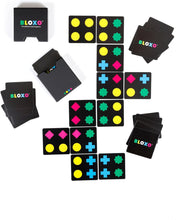 Bloxo - Travel Card Game  Kids, Adults and Families  Perfect for Holidays and Camping  Age 4+  2-4 Players  10-20 minutes playing time or Present