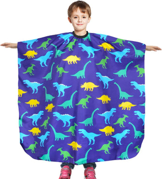 Kids Haircut Cape, Unicorn Dinosaur Salon Barber Cape with Adjustable Neckline, Waterproof Hair cutting Apron for Boys Girls