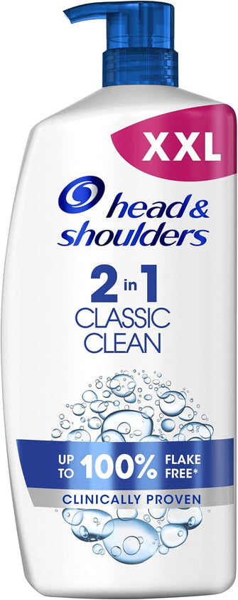 Head & Shoulders Classic Clean Anti-Dandruff 2-in-1 Shampoo, VALUE PACK, 2-in-1 Shampoo and Conditioner, Targets Dandruff Root Cause For Up To 100% Flake-Free, Clinically Proven Deep Clean, 1l