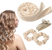 Hair Curlers for Long Hair, Heatless Curling Rod Headband Extra Long, Soft Velour Hair Rollers Sleeping Soft Headband Wave Lazy Curler Set DIY Hair Styling Tools, Women Heatless Curls (Beige)