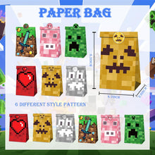 98 PCS Gaming Party Bag Fillers Gamer Party Favours with Gaming Keychain Party Bags Button Stickers Miner Party Supplies Goodie Bag Fillers for Kids Boys (Green)