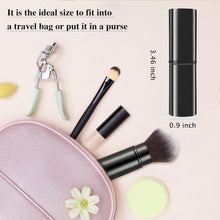 Falliny Retractable Kabuki Makeup Brush, Travel Face Blush Brush, Portable Powder Brush with Cover for Blush, Bronzer, Buffing, Flawless Powder Cosmetics