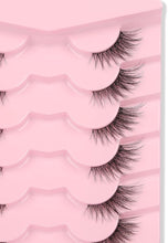 GMAGICTOBO False Eyelashes Natural Cat Eye Half Lashes Fluffy Wispy Clear Band 3D Faux Mink Lashes Pack Soft Strips Fake Eyelashes 7 Pairs