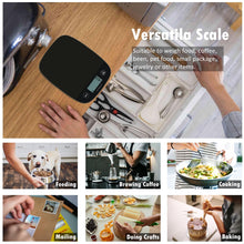 NUTRI FIT EK9690 Digital Kitchen Scale Ultra Thin Electronic Scale Multifunction Kitchen Scale Large Display Plastic Platform 5kg/11lb-1g lb.oz fl.oz g ml(Black)