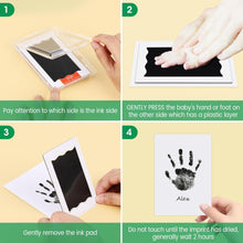 Nabance Baby Footprint Kit & Handprint Kit, 4 Inkless Ink Pads, 2 Photo Frames, 8 Imprint Cards, Safe for Baby Hands and Feet, Family Keepsake Gifts for New Parents, Baby Shower Gifts 0-6 months