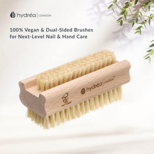 Hydrea London Nail Brush - Double-Sided Pedicure & Manicure Brush with Natural Cactus Bristles - 100% Vegan Hand Scrub, Fingernail Cleaner, & Tough Toenail Cleaning Scrubber - FSC Certified Beechwood