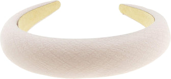 Ladies Round Bump Padded Mottled Chiffon Headband Alice Band (Pink)