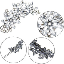 4 PACK Rhinestone Bridal Hair Clip Crystal Flower Wedding Barrette Elegant Bridal Hairpins Hair Accessories for Women Girls