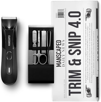 MANSCAPED Trim and Snip 4.0, Men's Grooming Kit, Includes The Lawn Mower 4.0 Ergonomically Designed Powerful Waterproof Electric Trimmer and The Shears 2.0 Manicure Set