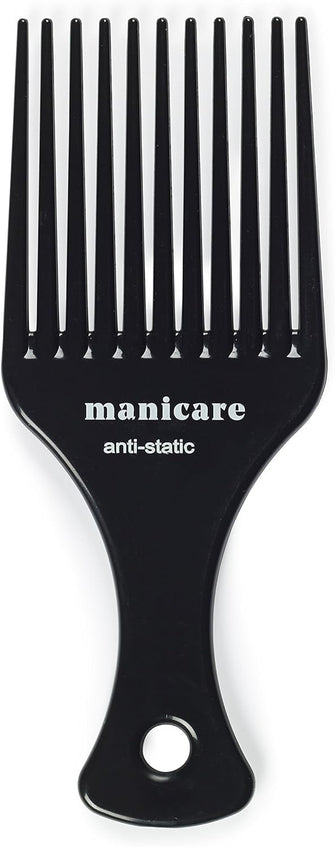 Manicare Afro Comb For Detangling And Styling, Professional Hairdressing Tool For Curly, Wavy, Frizzy And Afro Hair, Wide Tooth Anti-Static, Reduces Breakage, Pulling And Gentle On The Hair And Scalp