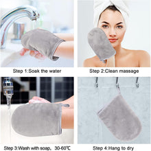 PHOGARY 8 Pack Flannel Soft Face Mitten, Reusable Makeup Remover Mitt Gloves, Flannel Body Wash Mitts, Bath Spa Cloth, European Style Wash Cloth, 68inch, Gray