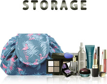 Lazy Drawstring Makeup Bags, Large Capacity Waterproof Travel Portable Cosmetic Bag Pouch Makeup Pouch Storage Organiser for Women Girl (Flamingo)