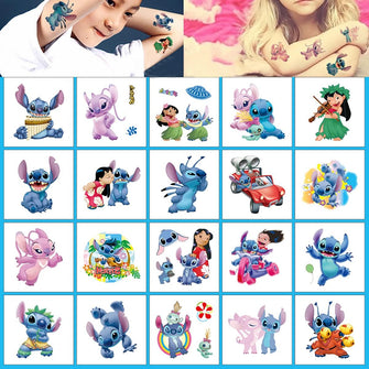 20 Sheets Lilo & Stitch Temproary Tattooos Birthday Party Supplies Favors Party Bag Filler for Kids Boys Girls School Rewards