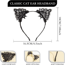 Aidi Catwoman Ears and Mask, Lace Cat Ears Headband Cat Mask and Cat Ears Headband for Women, Masquerade Masks catwoman costume accessories for Costume Make Up Party