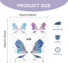 14 Sheets Glitter Butterfly Tattoos Temporary Stickers Waterproof Butterfly Face Tattoo Glitter Fairy Wings Makeup Fake Tattoos For Girls Fairy Princess Party Birthday Party Favor Gifts