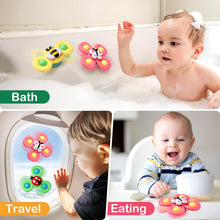 Hooku 3 Pcs Suction Cup Spinner Toys, Baby Fidget Toy, Spinning Toys for Toddlers 1-3, Sensory Early Education Bathtub Toy Dining Chairs Birthday Gifts Boy Girl