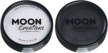 Moon Creations Pro Face & Body Makeup  Monochrome Set  36g  Professional Colour Paint Cake Pots for Face Painting  Face Paint For Kids, Adults, Fancy Dress, Festivals, Halloween