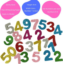Kids B Crafty 100 Number Stickers - Glitter Foam Numbers for Childrens Crafts, Self-Adhesive Stickers for Scrapbooking, Card Making, and Decorating
