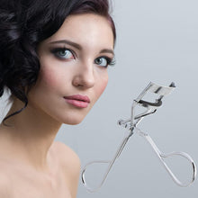 Eyelash Curler, Professional Stainless Steel Lash Curler with Silicone Pad, Beauty Essential Cosmetic Makeup Tool with Comfortable Handle Fits All Eye Shape, Silver