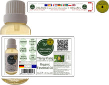 Nativilis Organic Ylang Ylang Essential Oil Cananga odorata var. genuina regulates oil production, soothing growth of the skin, moisturises antibacterial Copaiba aromatherapy