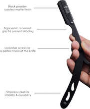 LYCOS Shears  Classic Matte Cut Throat Razor Kit for Men - Stainless Steel Professional Barber Straight Razor - Salon Quality Hair Shaver - Foldable Hair, Beard Razor