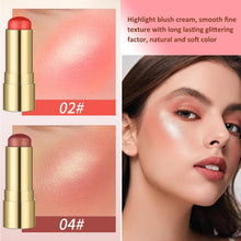 Cream Blush Stick - Cream Contour Stick 3-in-1 Cheek Blush & Lip Tint & Eyeshadow Multi-Stick Blush - Little Shimmer Blushers for Cheeks Makeup Natural Look (04)