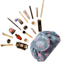 Lazy Drawstring Makeup Bags, Large Capacity Waterproof Travel Portable Cosmetic Bag Pouch Makeup Pouch Storage Organiser for Women Girl (Flamingo)