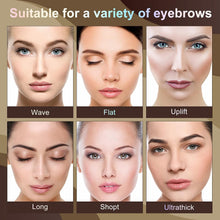 Eyebrow Stamp Stencil Kit - Professional Adjustable Waterproof Long Lasting Buildable Eyebrow Powder Stamp Makeup Tools with 10 Styles Reusable Eyebrow Stencils, 2 Eyebrow Pen Brushes (Dark Brown)