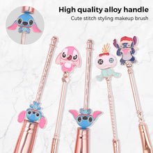 [5 Pcs] Stitch Makeup Brush Set, Lilo and Stitch Gifts Cosmetic Brushes for Powder Eyeshadow Blushes Lips,Portable Kawaii Makeup Brush Set, Stitch Gifts for Girl Women