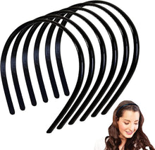 6 Pack Black Plastic Headbands for Women Girls Man,Black Hair Hoop with Teeth,Headband Hair Bands for Unisex (8mm Wide)